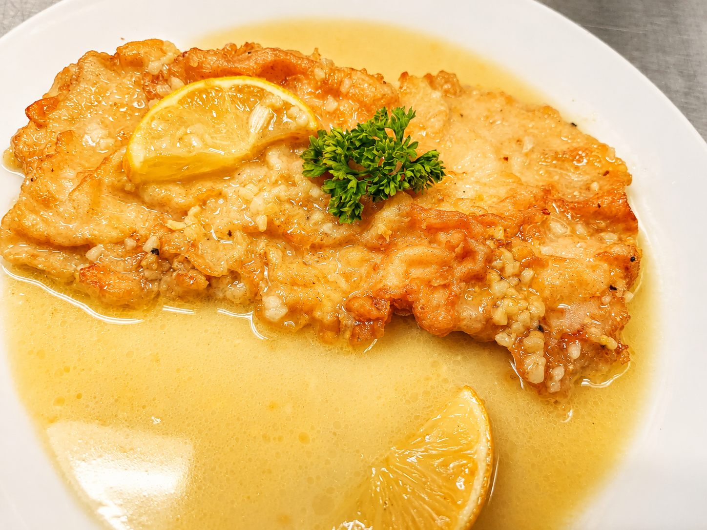 Chicken francese with lemon sauce