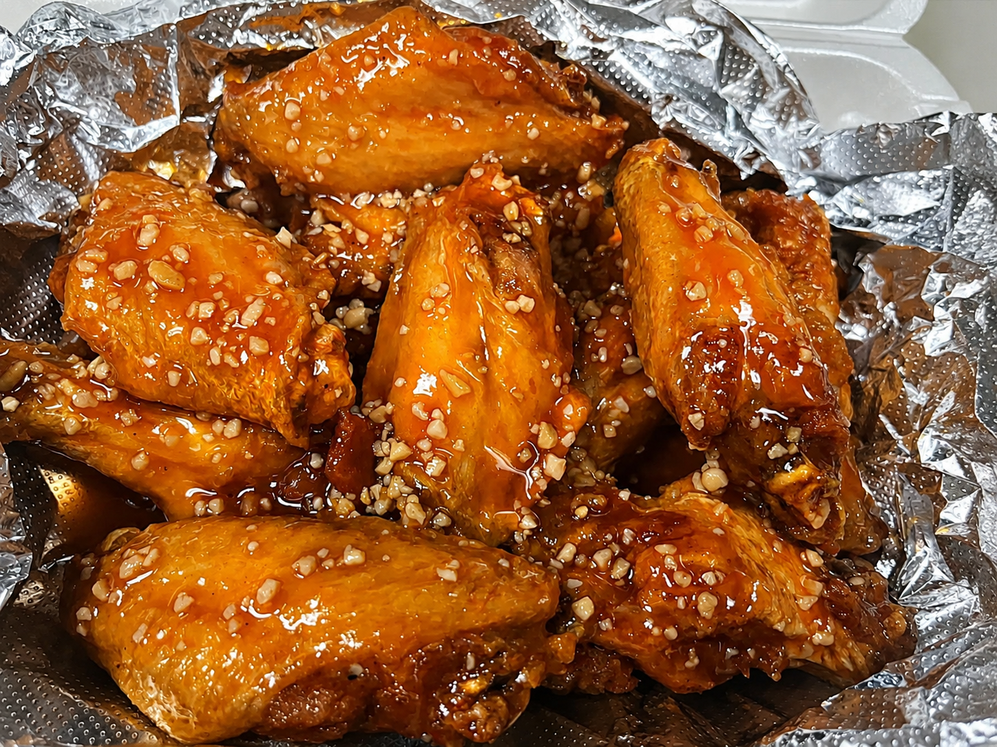 Hot honey garlic chicken wings